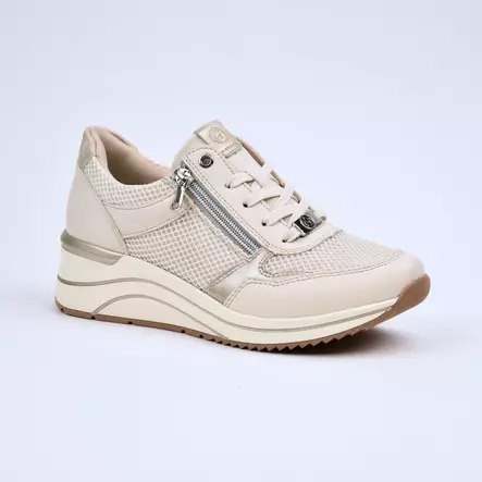 REMONTE Sneakerit Beige - Naisten nauhalliset kävelykengät - D0T19-60 - 1