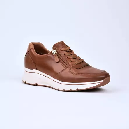 TAMARIS Kävelykengät Ruskea Nahka - Naisten nauhalliset kävelykengät - 1-23711-42-348 - 1